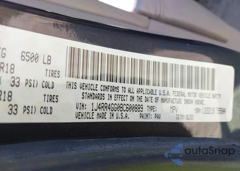 2011 Jeep Grand Cherokee Laredo из США, поврежденный, VIN 1J4RR4GG0BC600889